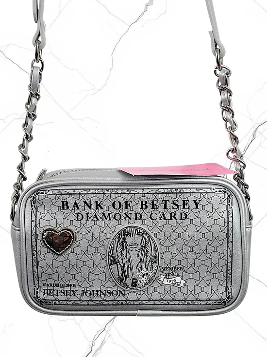 Betsey Johnson Silver 'Bank of Betsey Diamond Card' Crossbody and Wallet Set - Picture 9 of 12
